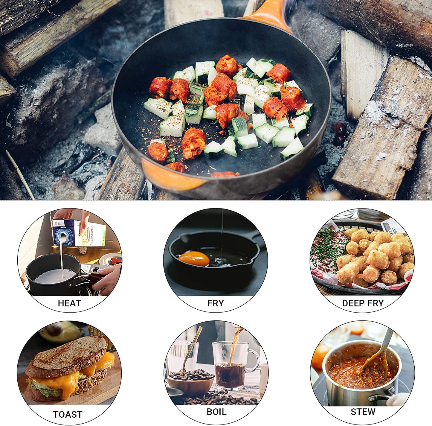 24/13/11/8/4 PCS Camping Cookware Mess Kit Lightweight Backpacking Cooking Set Outdoor Cook Gear for Family Hiking, Picnic(Kettle, Pot, Frying Pan, Bowls, Plates, Spoon)