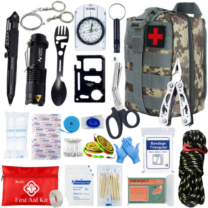 Survival First Aid Kit Survival Full Set Molle Outdoor Gear Emergency Kits Trauma Bag Camping Hiking IFAK Adventures Bag
