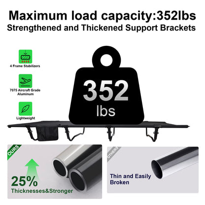 Camping Cot, Ultralight Folding Backpacking Cot, Max Supports 352Lbs, Portable Camping Cots for Adults, Camping Bed for Camping,