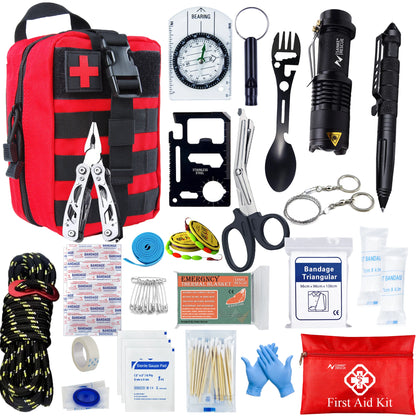 Survival First Aid Kit Survival Full Set Molle Outdoor Gear Emergency Kits Trauma Bag Camping Hiking IFAK Adventures Bag