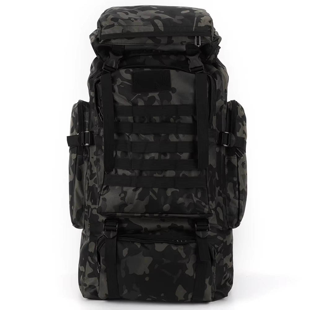 80L Tactical Bag Large Capacity Camouflage Mountaineering Backpack Waterproof Climbing Rucksack Oxford Cloth Sports Knapsack