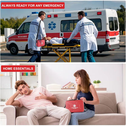 410 Piece Waterproof Hard Shell First Aid Kit for Home, Car, Travel, Camping, Truck, Hiking, Sports, Office, Vehicle Amp Outdoor