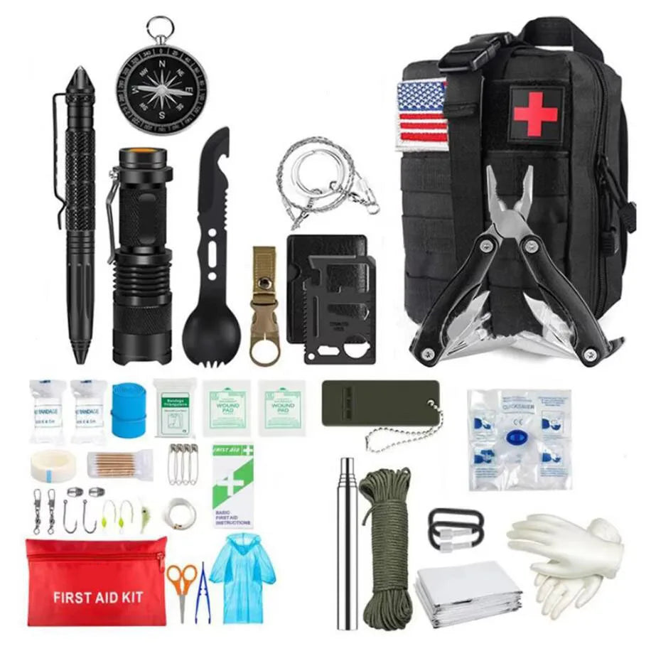 Survival First Aid Kit Survival Full Set Molle Outdoor Gear Emergency Kits Trauma Bag Camping Hiking IFAK Adventures