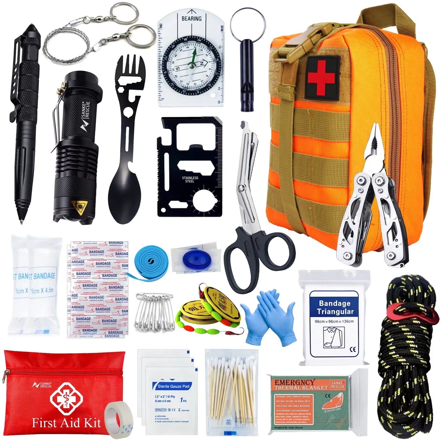 Survival First Aid Kit Survival Full Set Molle Outdoor Gear Emergency Kits Trauma Bag Camping Hiking IFAK Adventures Bag