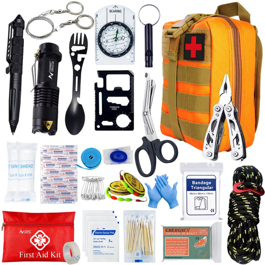 Survival First Aid Kit Survival Full Set Molle Outdoor Gear Emergency Kits Trauma Bag Camping Hiking IFAK Adventures Bag