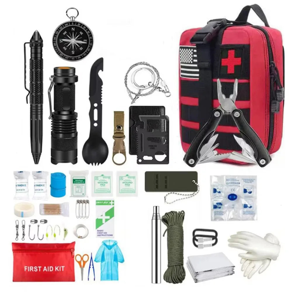 Survival First Aid Kit Survival Full Set Molle Outdoor Gear Emergency Kits Trauma Bag Camping Hiking IFAK Adventures