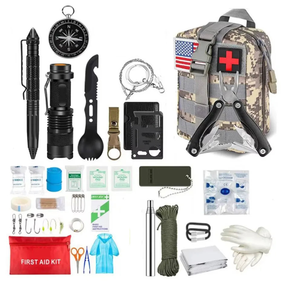 Survival First Aid Kit Survival Full Set Molle Outdoor Gear Emergency Kits Trauma Bag Camping Hiking IFAK Adventures