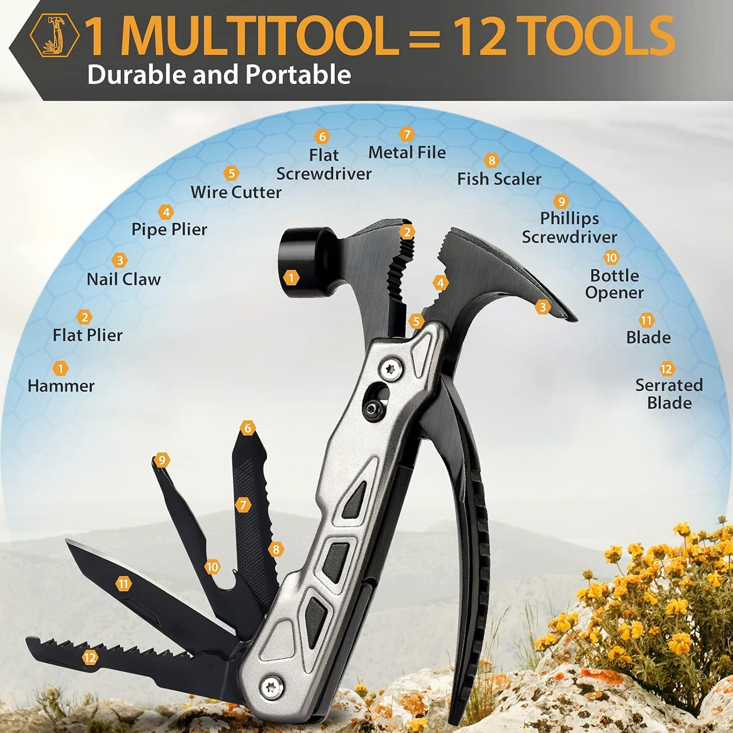 Multitool Camping Tool Gifts Ideas Stocking Stuffers for Men Women Dad