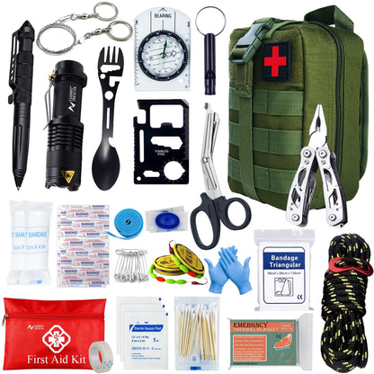 Survival First Aid Kit Survival Full Set Molle Outdoor Gear Emergency Kits Trauma Bag Camping Hiking IFAK Adventures Bag