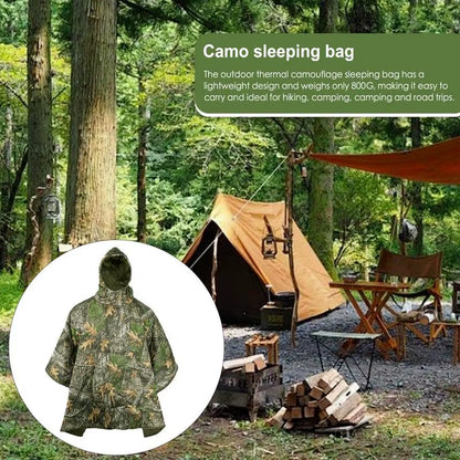 Outdoor Camping Cape Sleeping Bag Winter Wearable Cloak Blanket Soft Sleeping Bag Cloak Outdoor Sports Sleeping Bag Poncho