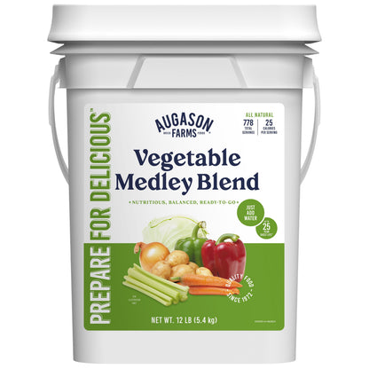Vegetable Medley Blend 4 Gallon Pail, Bulk Food Storage, Emergency Food Supply, Everyday Meals, 778 Servings