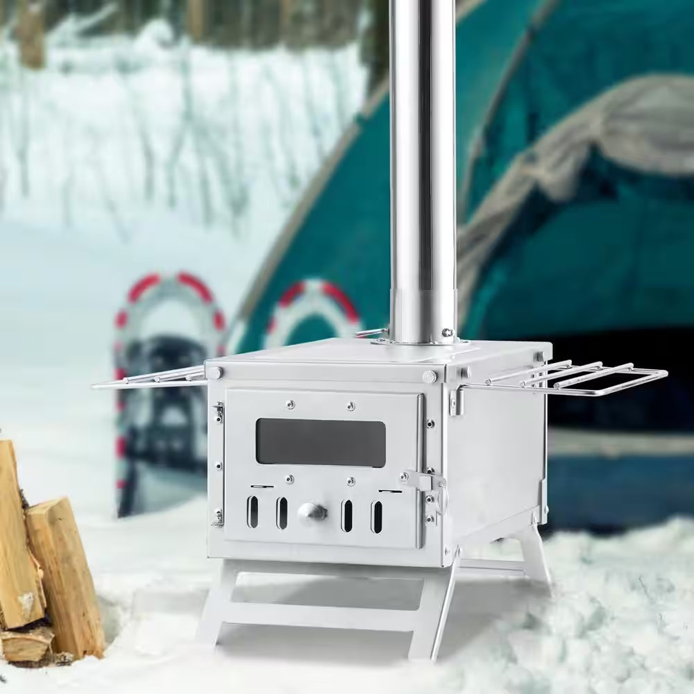 Wood Stove 80 In. Stainless Steel Camping Tent Stove Portable Wood Burning Stove 2200 Sq. Ft. Hot Tent Stove for Outdoor