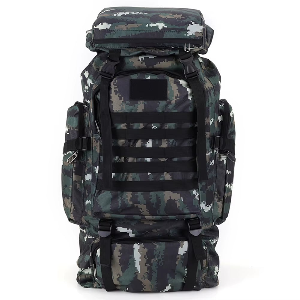 80L Tactical Bag Large Capacity Camouflage Mountaineering Backpack Waterproof Climbing Rucksack Oxford Cloth Sports Knapsack