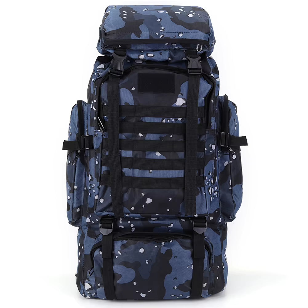 80L Tactical Bag Large Capacity Camouflage Mountaineering Backpack Waterproof Climbing Rucksack Oxford Cloth Sports Knapsack