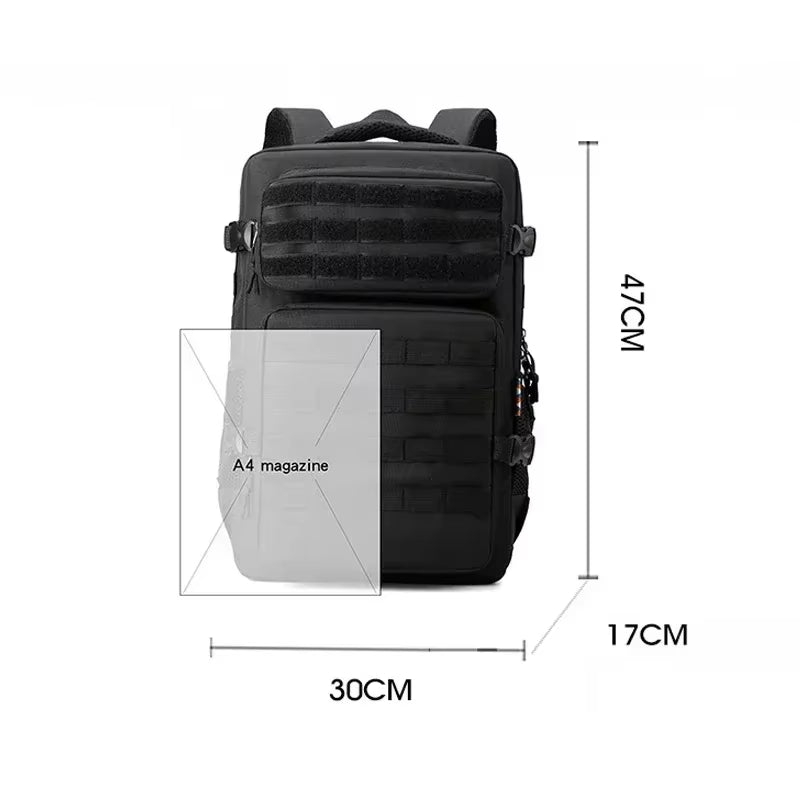45L 1000D Nylon Waterproof Large Capacity Outdoor Backpack Tactical Sports Camping Hiking Hiking Hunting Backpack
