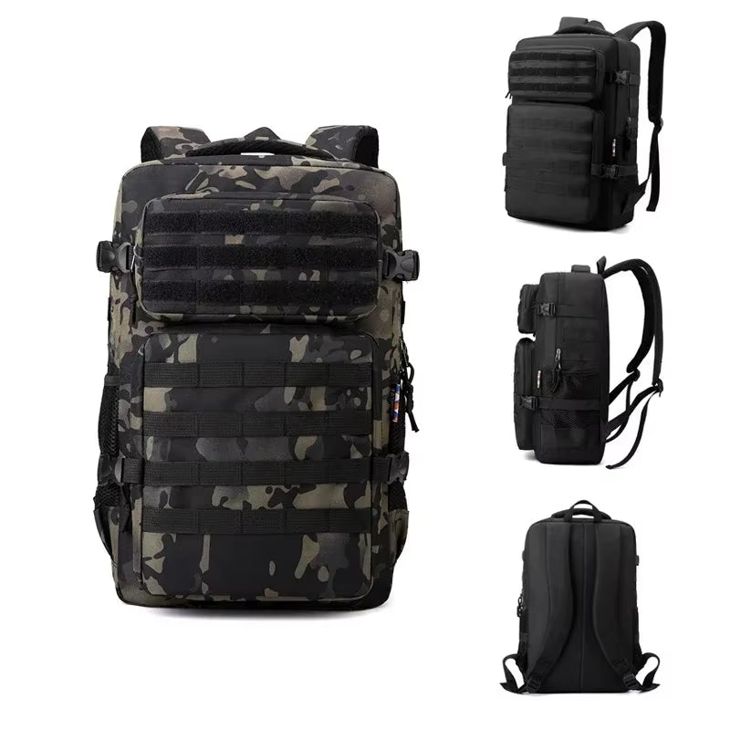 45L 1000D Nylon Waterproof Large Capacity Outdoor Backpack Tactical Sports Camping Hiking Hiking Hunting Backpack