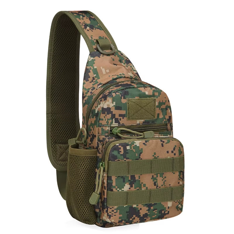 Outdoor Tactical Camouflage Kettle Chest Pack Bags Men Hiking Backpack Nylon Hunting Fishing Molle Army Trekking Shoulder Bag