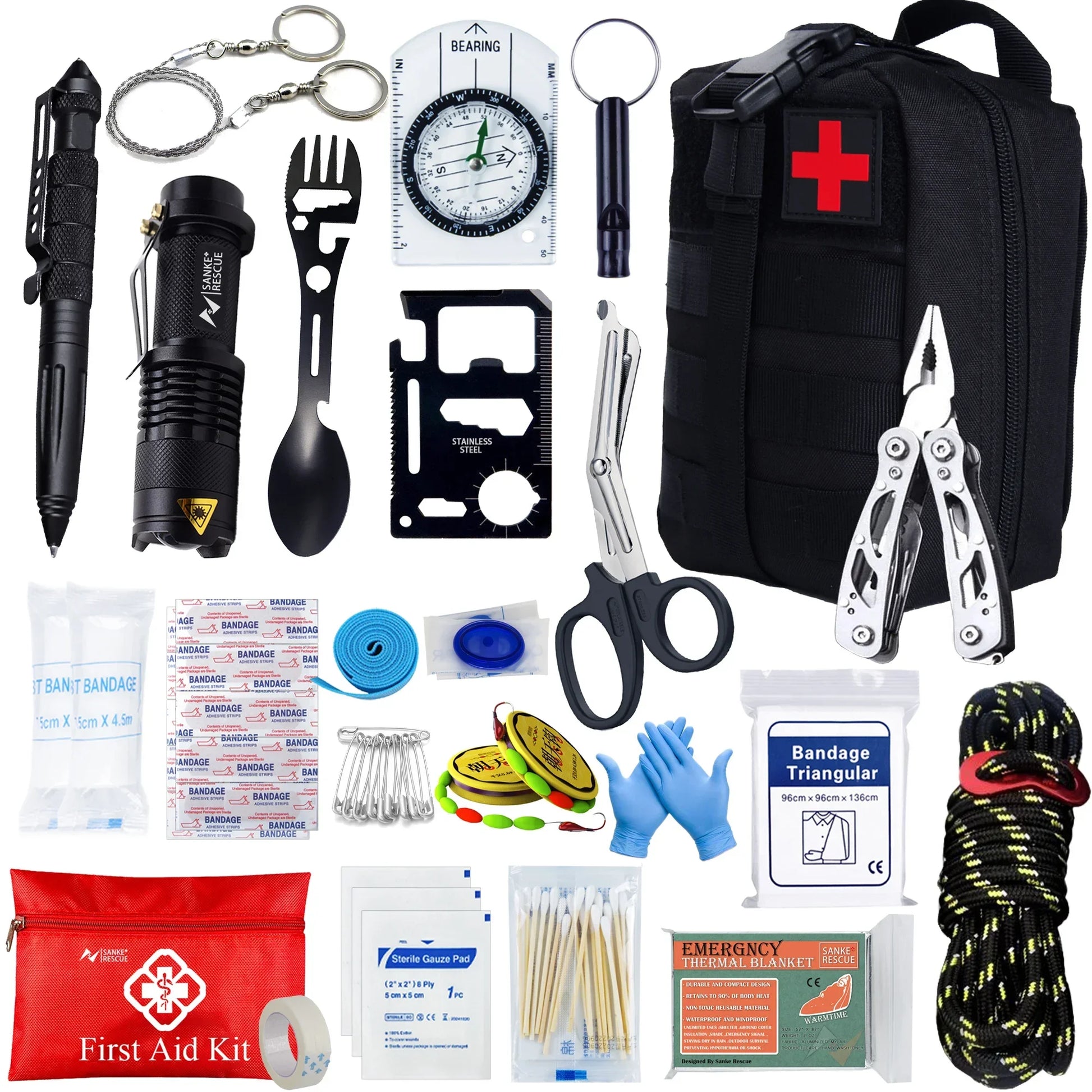 Survival First Aid Kit Survival Full Set Molle Outdoor Gear Emergency Kits Trauma Bag Camping Hiking IFAK Adventures Bag