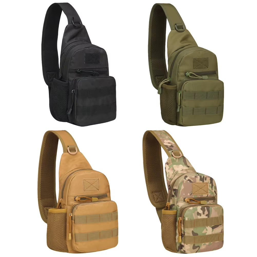 Outdoor Tactical Camouflage Kettle Chest Pack Bags Men Hiking Backpack Nylon Hunting Fishing Molle Army Trekking Shoulder Bag
